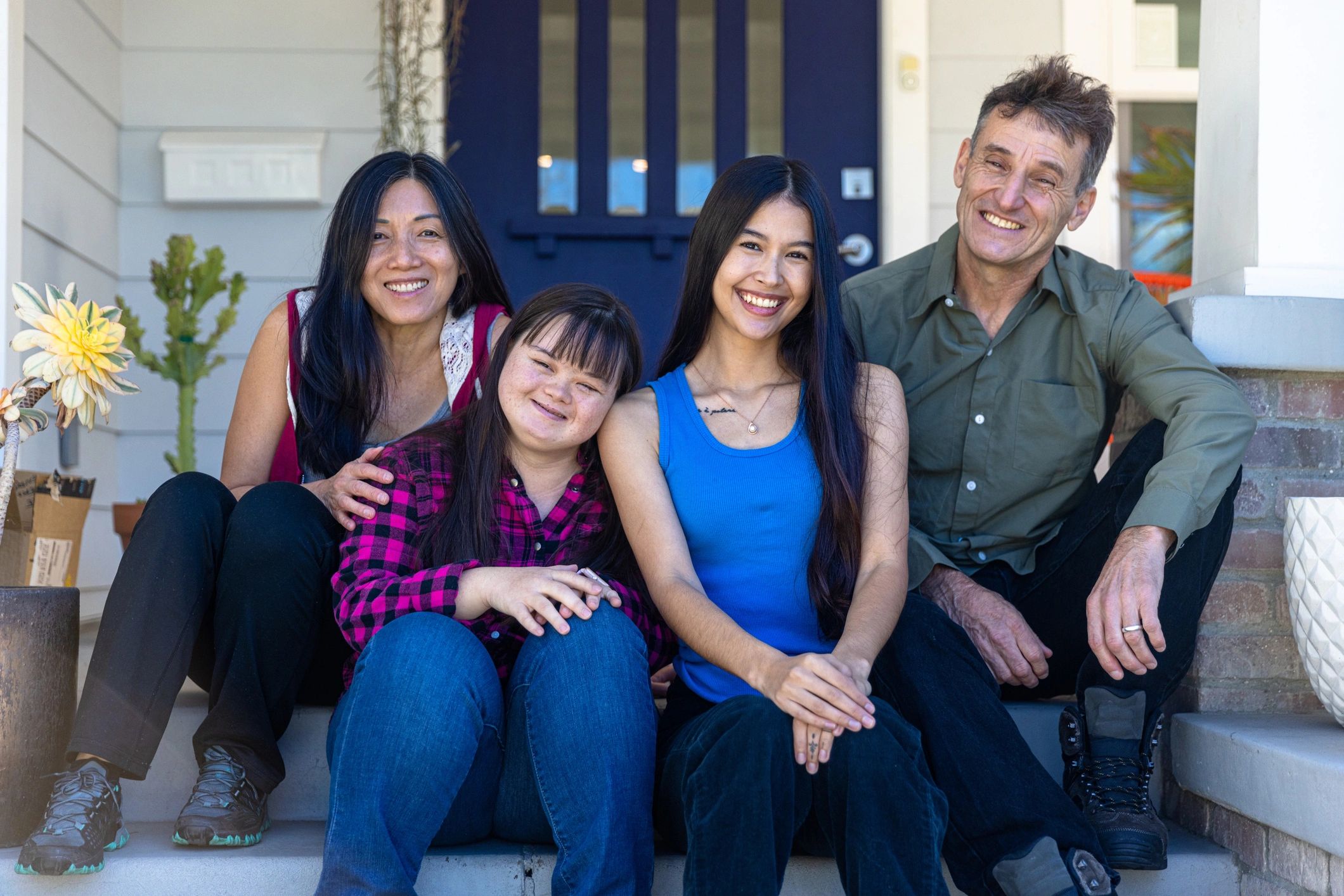 Family portrait outdoors
