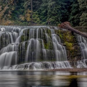 Pacific Northwest waterfall fine art print of Lower Lewis River Falls